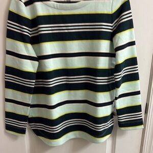 Talbots Striped Sweatshirt - Black, White, Green